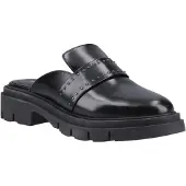 Hush puppies Nicole Nitarbetad Läder Kvinnors Svarta Mules