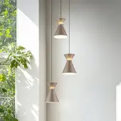 HELESTRA Pendellampa LUK, dimbar, Brun / rost, Kök, Aluminium / grå / zink