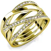 MYC Paris Criss Cross-ring - guld och kristall