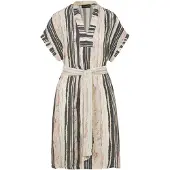 Conquista Stripe Print Ärmlös Klänning med Sidssprund