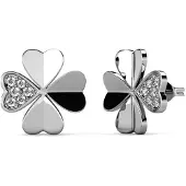 MYC Paris Clover Petal Örhängen - Silver och Crystal