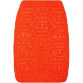 Philipp Plein Stickad kort kjol med monogram