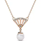 MYC Paris Ingrid Pearl Hängen - Rose Gold och Crystal