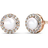 MYC Paris Circlet Pearl Örhängen - Rose Gold och Crystal