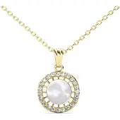 MYC Paris Chloe Pearl Pendants - Gold and Crystal
