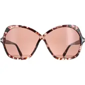 Tom Ford Butterfly Dam Färgad Havana Violett Rosemin FT1013