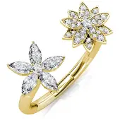 MYC Paris Broderlig Bloom Ring - Guld och Kristall