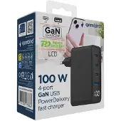 Gembird 4xpd Qc Lcd Usb-a Och Usb-c Väggladdare 100w