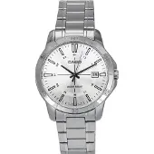 Casio Standard Analog Rostfritt Stål Silver Urtavla Quartz MTP-V004D-7C Herrklocka silver