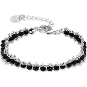 Luxenter lailai-armband i 925 sterling silver och svart kristall med rodiumpläterad yta