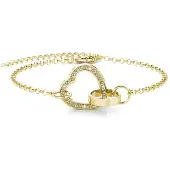 MYC Paris Locked Heart-armband - guld och kristall
