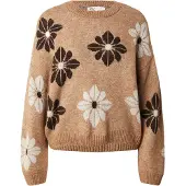ONLY Tröja 'ONLFreesia' mörkbrun / brunmelerad / off-white