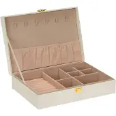 Home Styling Collection vit smyckeskrin, låsbar organizer för klockor, ask, resväska, etui