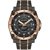 Bulova Precisionist diamant rostfritt stål svart urtavla kvarts dykarklocka 98D149 300M herrklocka svart
