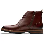 Clarks för män. 26179733 Aldwin Cap läder ankelstövlar brun (43), Hud, Karta, Nyckelband, Zip, Casual