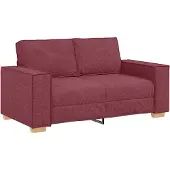 vidaXL 2-sitssoffa vinröd 120 cm tyg