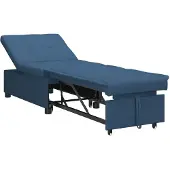 vidaXL Pull Out Sofa Bed Blå 194 x 50 x 82 cm tyg