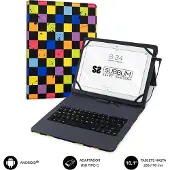 Subblim Väska till Läsplatta och Tangentbord Subblim Squares Qwerty Spanska