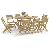 vidaXL Hopfällbara trädgårdsstolar 8 st 48,5x61,5x87 cm massiv akacia