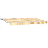 vidaXL Markisram Gul och Vit 400 x 200 cm Polyester med PU-beläggning