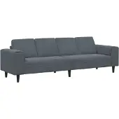 vidaXL Vardagsrumsoffa Mörkgrå 250 x 77 x 76 cm
