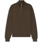HUGO Neeler 10249110 Blue Tröja Med Halv Dragkedja