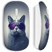 CAPACHEAP Souris Sans Fil Cat sun glasses