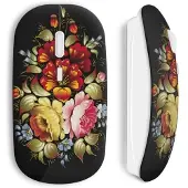 CAPACHEAP Souris Sans Fil Flowers black design