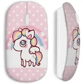 CAPACHEAP Souris Sans Fil Cute Unicorn Licorne Pink