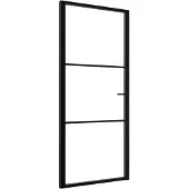 vidaXL Innerdörr ESG-glas och aluminium 102,5x201,5 cm svart
