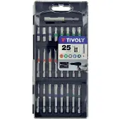Tivoly Skruvbitsats 11501570039; 25 mm/50 mm; 24 st. + Magnethållare