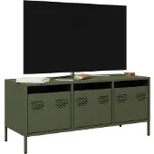 vidaXL Tv-bänk olivgrön 101,5x39x43,5 cm kallvalsat stål