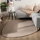 NATURL. Tvättbar matta | Cozy Pebble taupe hos Volero | 200x290cm | Polyester | Enfärgad | Oregelbunden form | Låg lugg