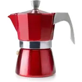 Ibili Espressokanna - Ibili - Evva Röd - 2 Koppar - Aluminiumgjutgods - Induktionskompatibel röd