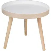 24.Se Runt sidobord Ø40x36cm / avlastningsbord / småbord / bord / litet soffbord i natur/vitt