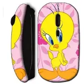 MANIACASE Souris Sans Fil Titi Pink Design Noir