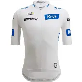Santini Tour De France Official White 2025 Korta ärmar Cykeltröja