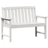 vidaXL Trädgårdsbänk Vit 120 x 59 x 88 cm HDPE 42006601