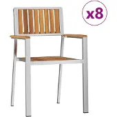 vidaXL Trädgård Stol 8 pcs Brun 56 x 54,5 x 87 cm Massivt Akaciaträ