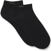 BOSS Two-pack of ankle-length socks in stretch fabric