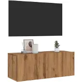 vidaXL Väggmonterad tv-skåp artisan ek 80x30x30 cm konstruerat trä
