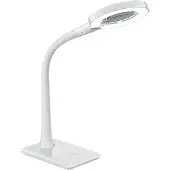 TRIO Lighting LED förstoringslampa Lupo, dimbar, Vitt / opal, Arbetsrum / kontor, Syntetmaterial, Modern, LED-bordslampa