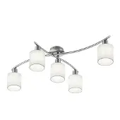 TRIO Lighting Taklampa Garda, dimbar, Aluminium / grå / zink, Vardagsrum / matsal, Textil / tyger / siden, Modern, Taklampa