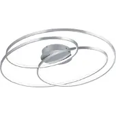 TRIO Lighting LED taklampa Gale, dimbar, Aluminium / grå / zink, Vardagsrum / matsal, Metall, Modern, LED-taklampa