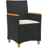 vidaXL Trädgårdsmöbelset 5 pcs Svart konstrotting
