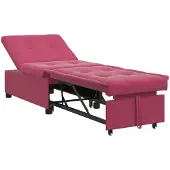 vidaXL Soffa-säng Röd vinröd 67 x 194 x 38 cm Sammet