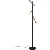 TRIO Lighting Golvlampa Fiato, dimbar, Svart, Vardagsrum / matsal, Metall, Golvlampa