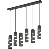 TRIO Lighting Hänglampa Stream, dimbar, Svart, Vardagsrum / matsal, Metall, Modern, Pendellampa