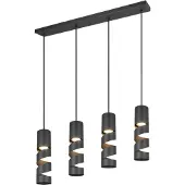 TRIO Lighting Hänglampa Stream, dimbar, Svart, Vardagsrum / matsal, Metall, Modern, Pendellampa