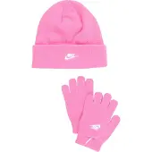 Nike Mössa/Handskar - Stickad - Lekfull Rosa - - 8-16 år - Mössa